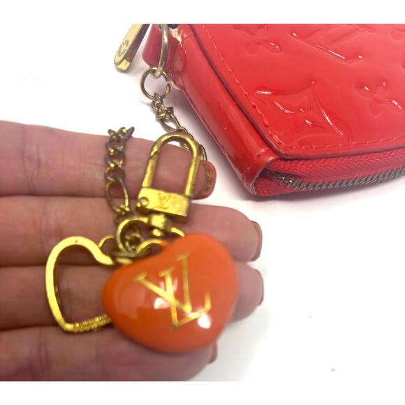 Louis Vuitton Vernis Coeur Heart Coin Purse Orange Sunset Monogram Vernis Patent - Picture 7 of 9